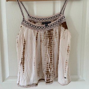 American Eagle Outfitters Tie Dye Cropped Tank Top Size Small Lace Trim